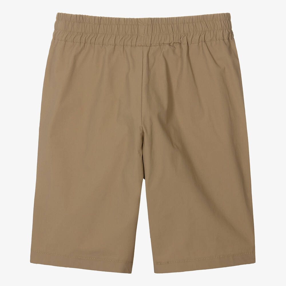 Alviero Martini-Teen Boys Brown Cotton 1a Classe Shorts | Childrensalon Outlet