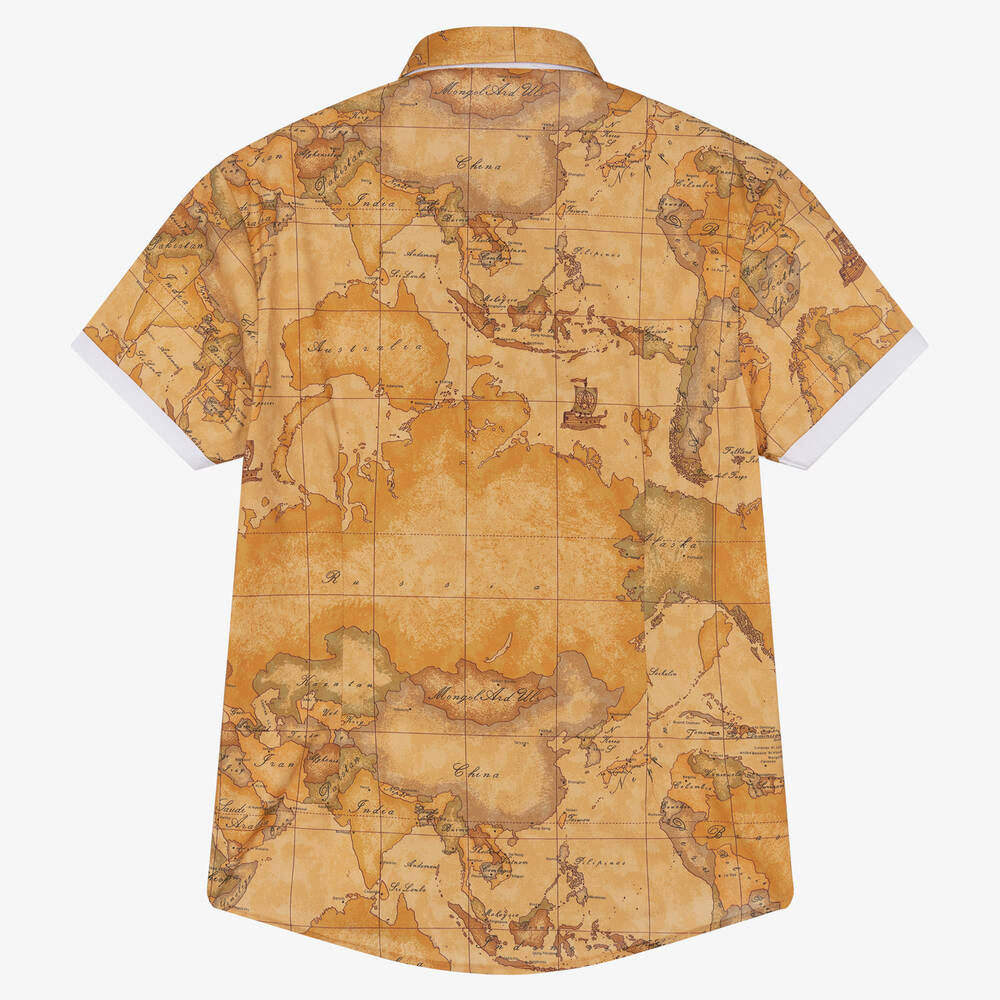 Alviero Martini - Teen Boys Cotton Geo Map Print Shirt