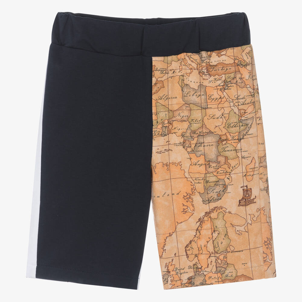 Alviero Martini-Синие шорты Geo Map для мальчиков-подростков | Childrensalon Outlet