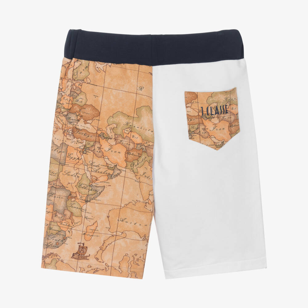 Alviero Martini-Синие шорты Geo Map для мальчиков-подростков | Childrensalon Outlet