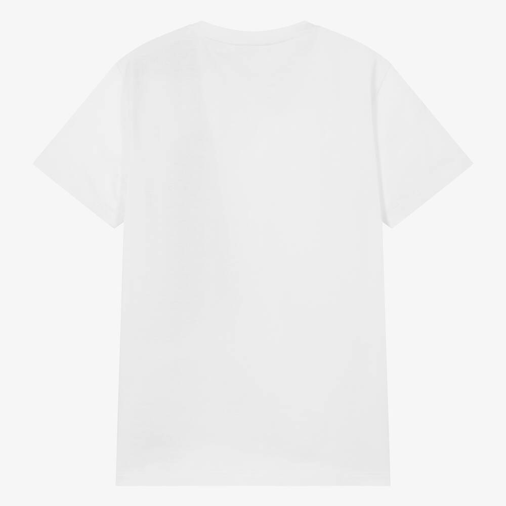 Alviero Martini-Teen Boys White & Beige Monogram Cotton T-Shirt | Childrensalon Outlet