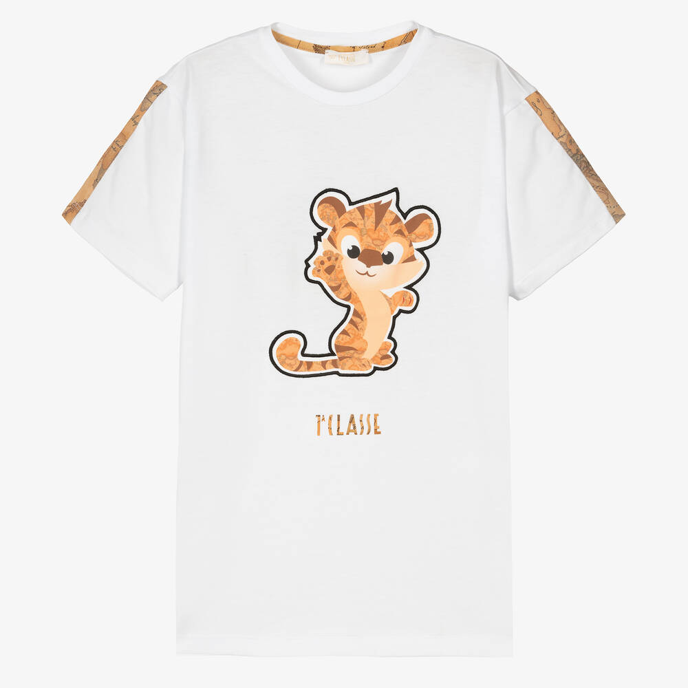 Alviero Martini - Weißes Teen Tiger-Baumwoll-T-Shirt | Childrensalon