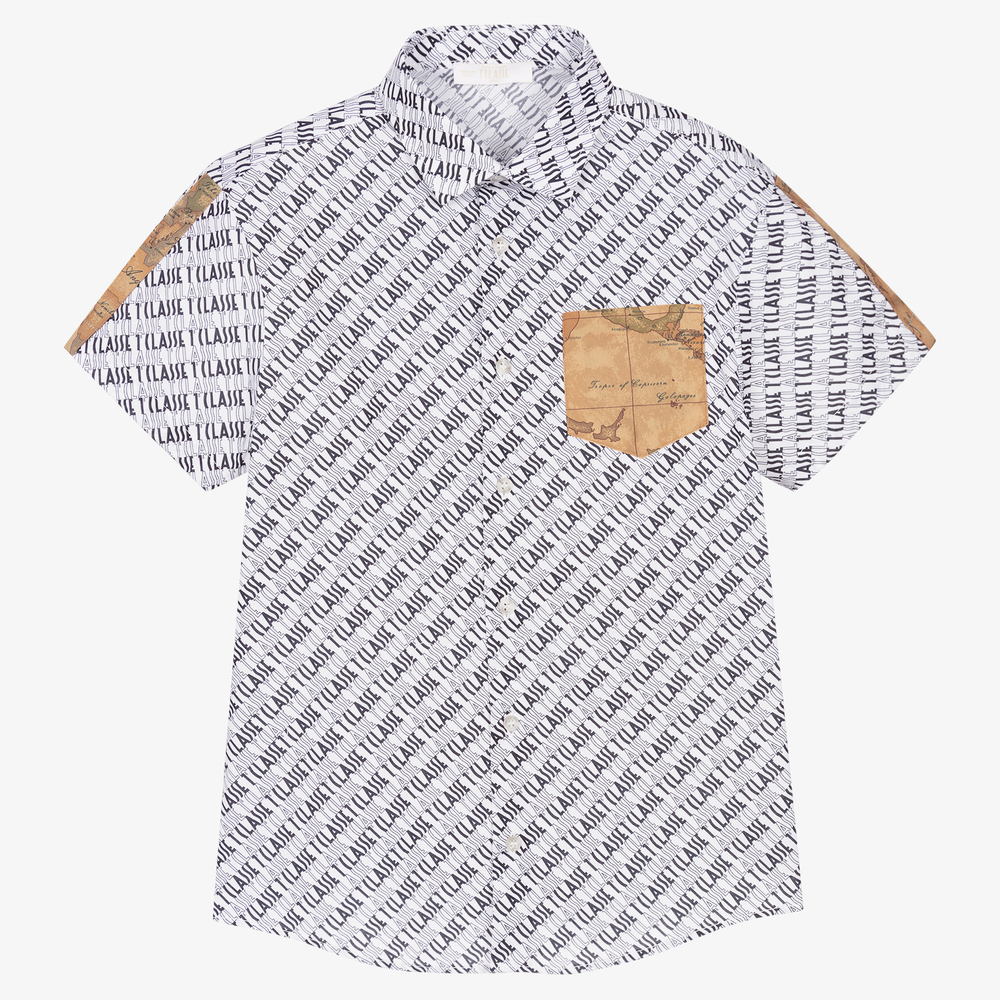 Alviero Martini - Teen Boys White Cotton Shirt | Childrensalon