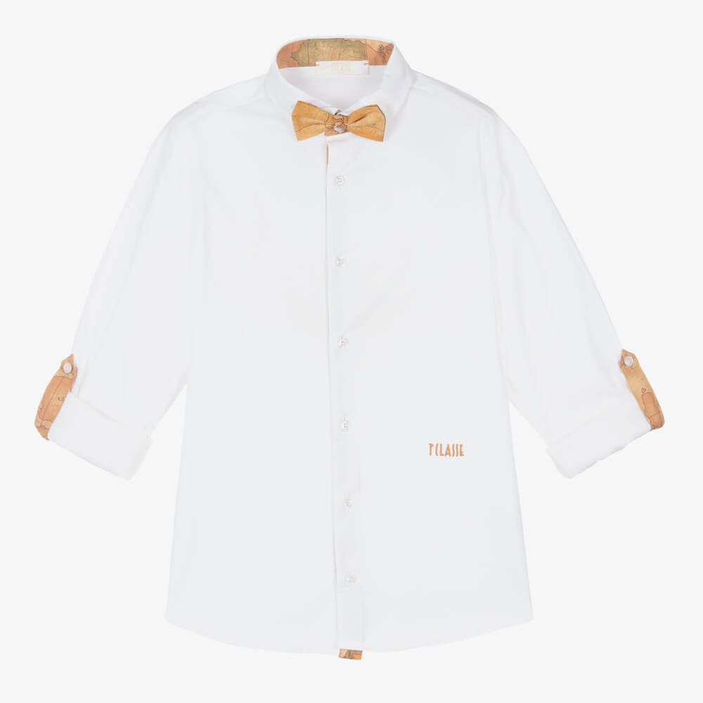 Alviero Martini-Teen Boys White Cotton Shirt | Childrensalon Outlet