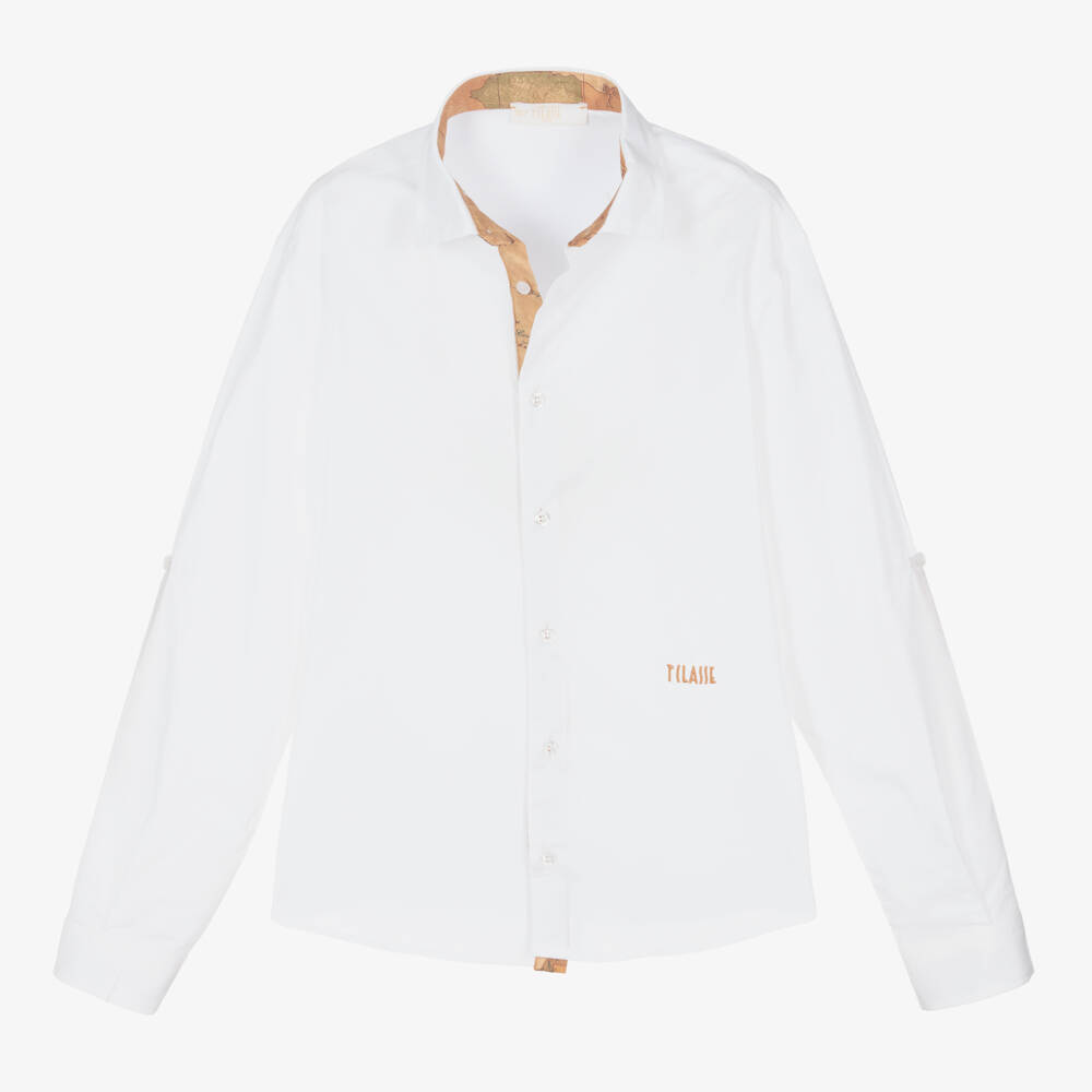 Alviero Martini-Teen Boys White Cotton Shirt | Childrensalon Outlet
