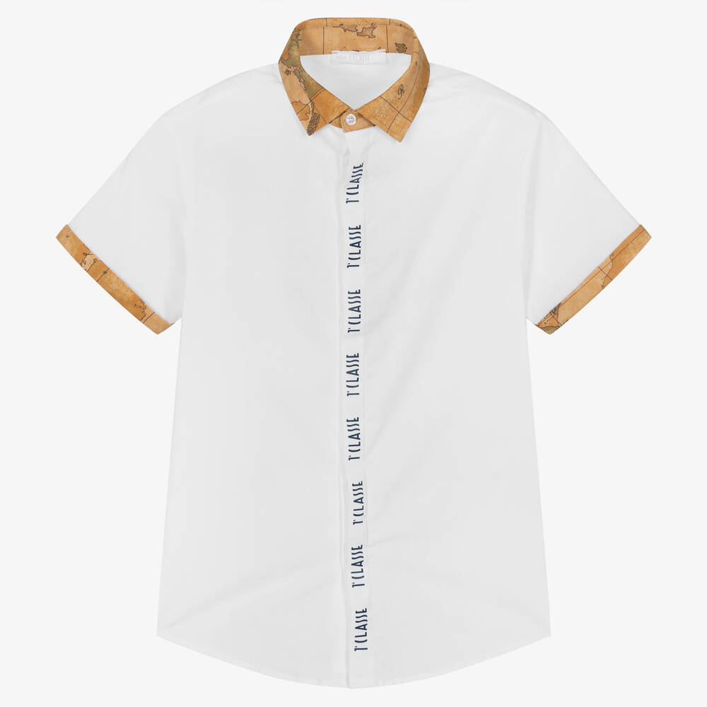 Alviero Martini - قميص تينز ولادي قطن بوبلين لون أبيض | Childrensalon