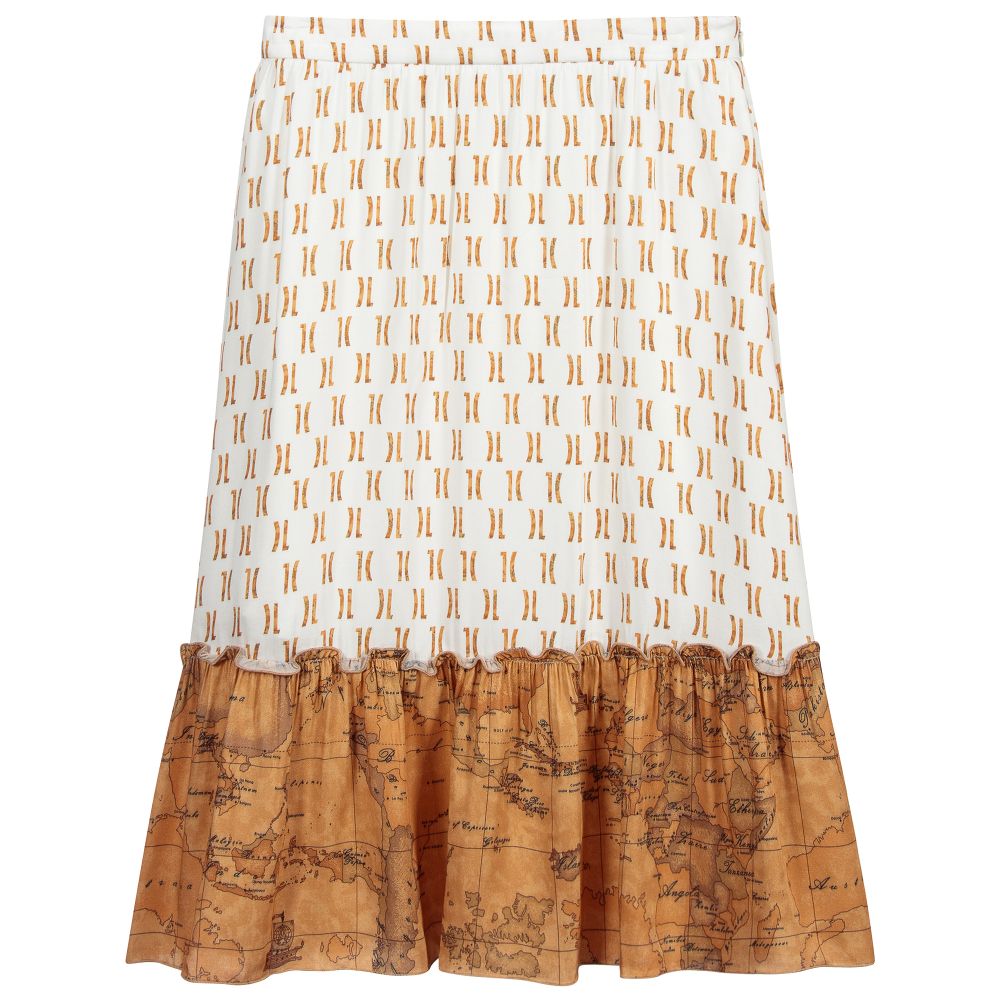 Alviero Martini - Teen Geo Map Long Skirt  | Childrensalon