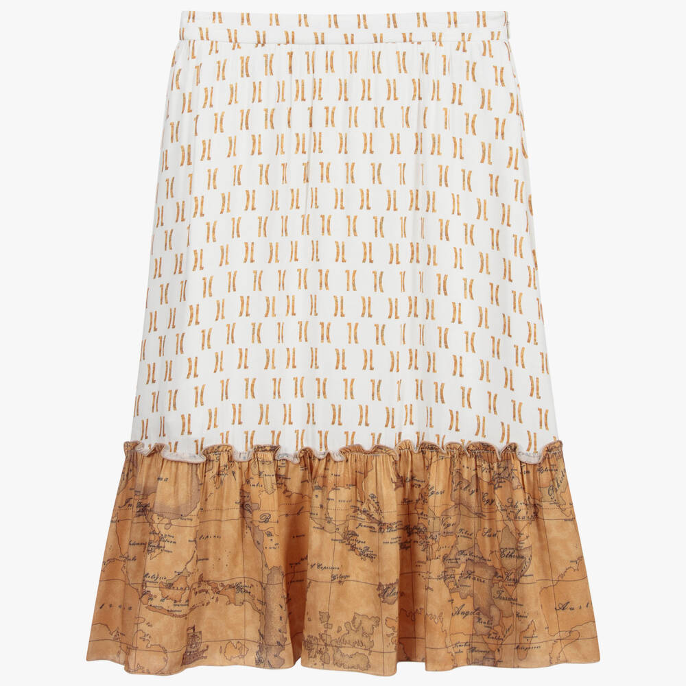 Alviero Martini-Teen Geo Map Long Skirt  | Childrensalon Outlet