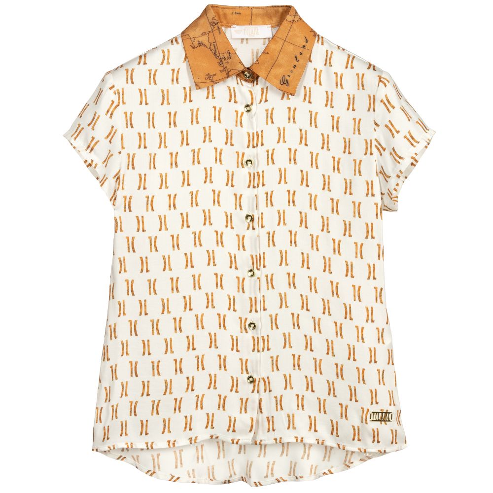 Alviero Martini - Teen Geo-Karten-Bluse (M) | Childrensalon