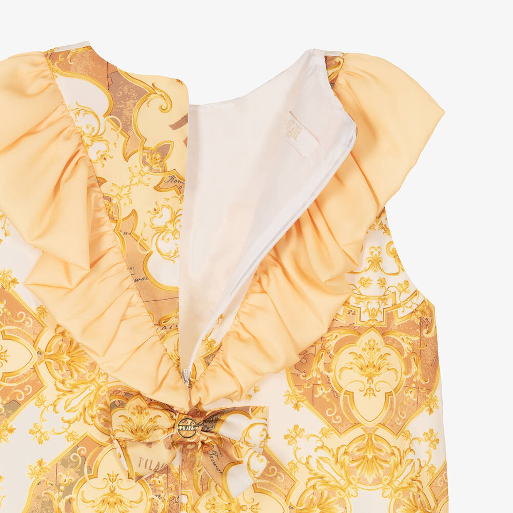 Alviero Martini-Teen Girls Gold A-Line Logo Dress | Childrensalon Outlet