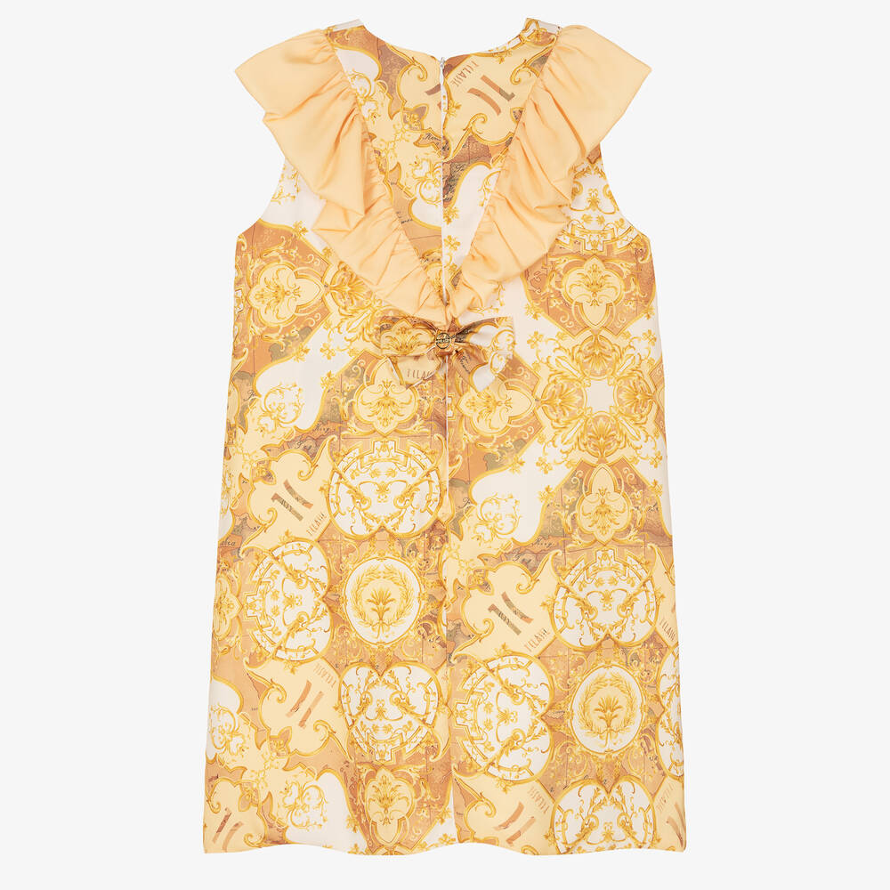 Alviero Martini-Teen Girls Gold A-Line Logo Dress | Childrensalon Outlet