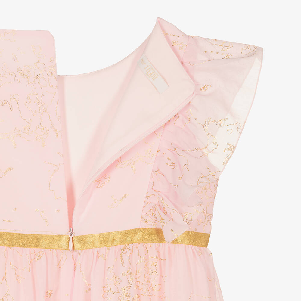 Alviero Martini-Teen Girls Pink & Gold Geo Map Dress | Childrensalon Outlet