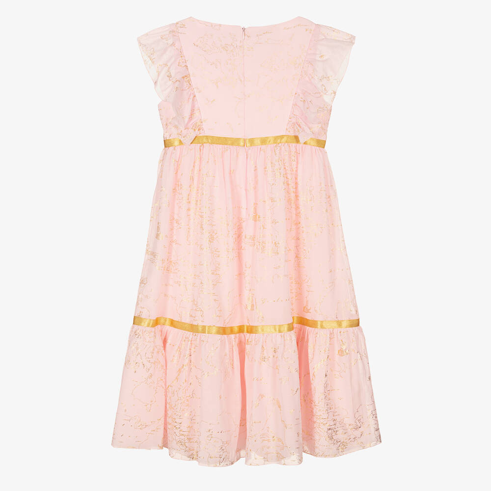 Alviero Martini-Teen Girls Pink & Gold Geo Map Dress | Childrensalon Outlet