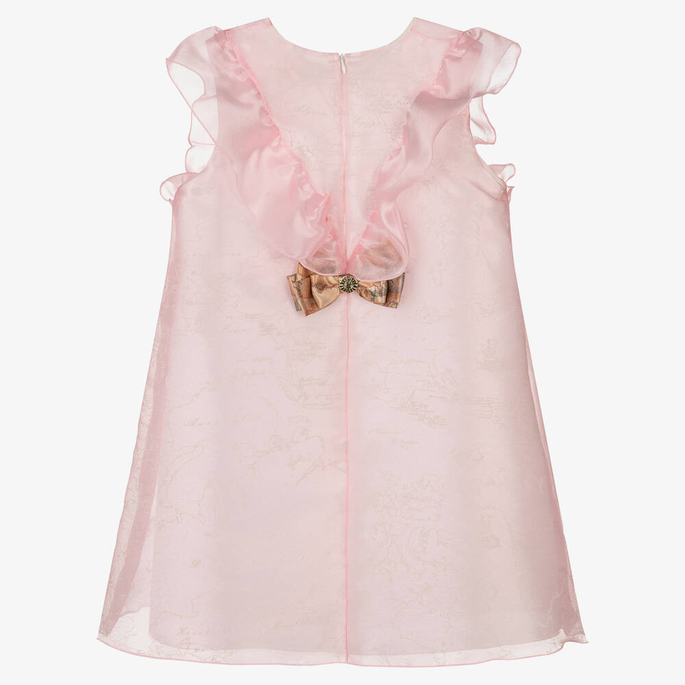 Alviero Martini-Teen Girls Pink Organza Geo Map Dress | Childrensalon Outlet