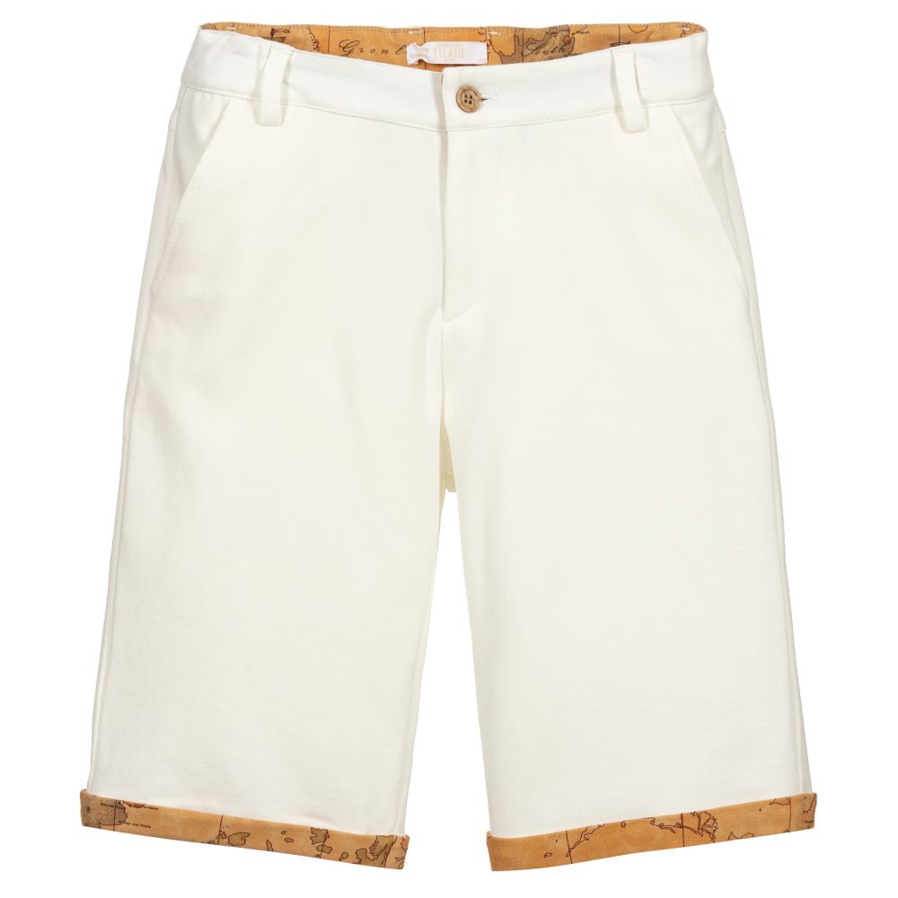 Alviero Martini - Short blanc Carte géo Ado | Childrensalon