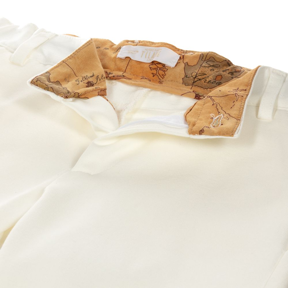 Alviero Martini-Белые шорты с картой мира для подростков | Childrensalon Outlet