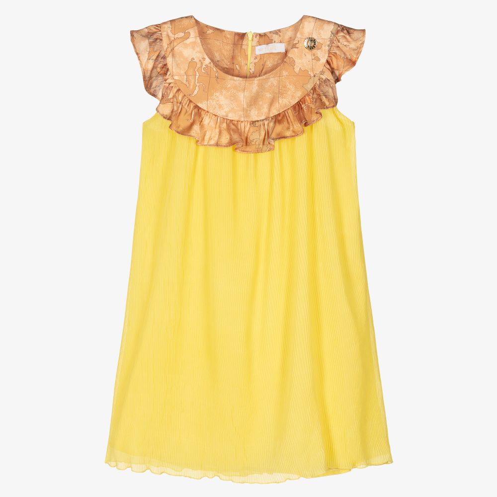 Alviero Martini - Robe jaune Carte géo Ado | Childrensalon