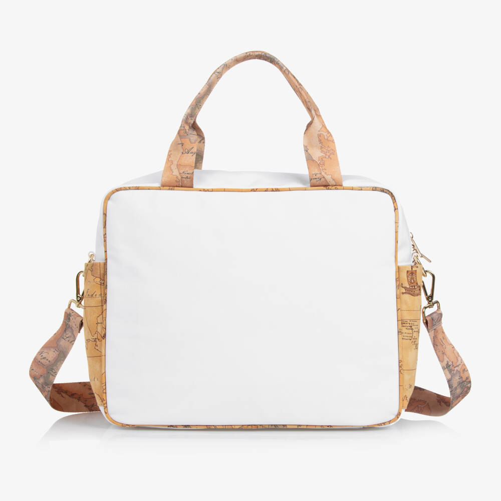 Alviero Martini-حقيبة تغيير الحفاضات لون بيج وأبيض للبنات الرضع (36 سم) | Childrensalon Outlet