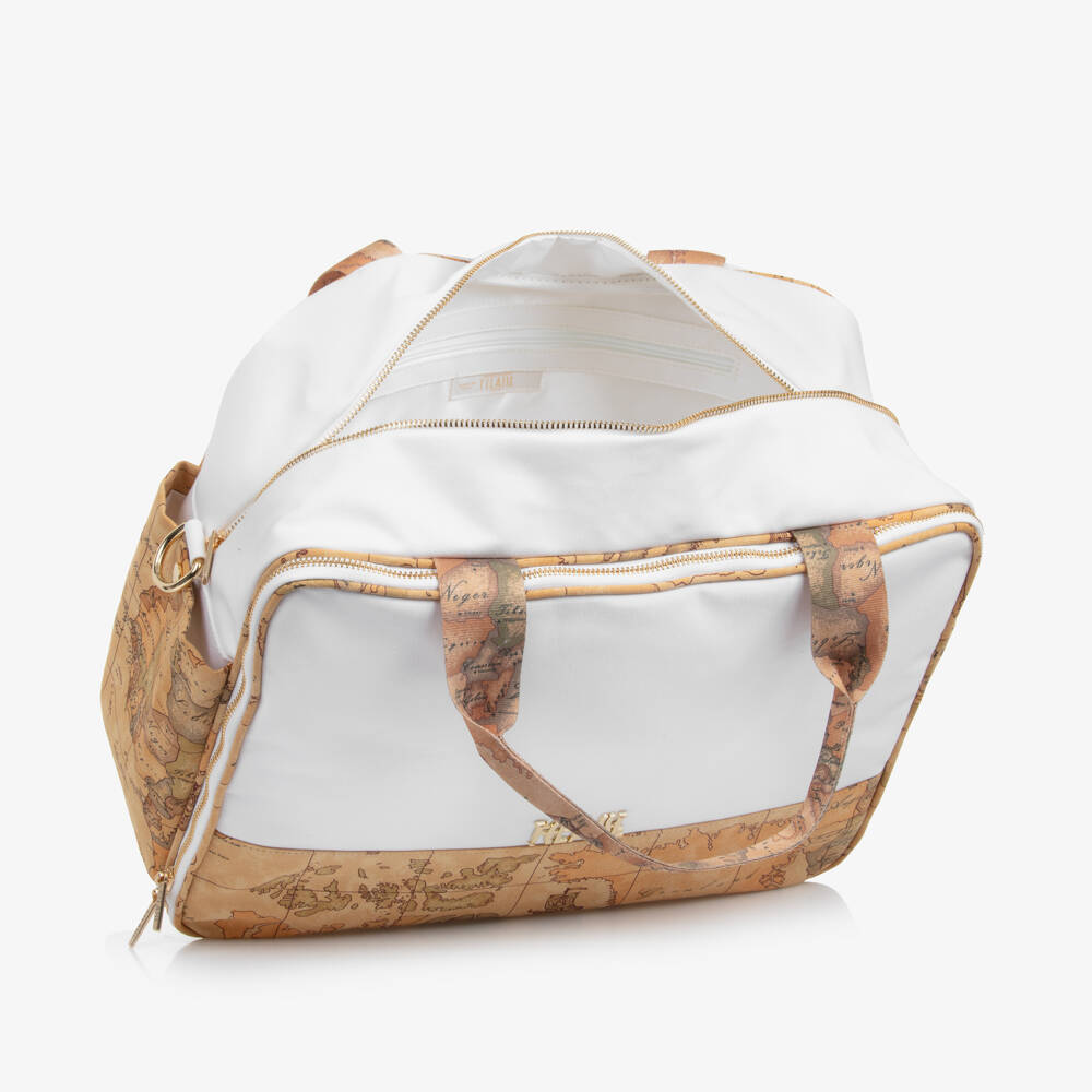 Alviero Martini-حقيبة تغيير الحفاضات لون بيج وأبيض للبنات الرضع (36 سم) | Childrensalon Outlet