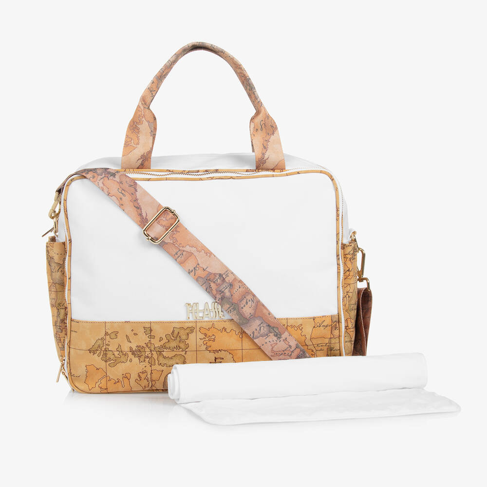 Alviero Martini-White & Beige Geo Changing Bag (36cm) | Childrensalon Outlet