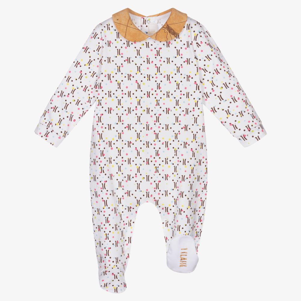 الفيرو مارتيني-بيبي غرو قطن جيرسي لون أبيض للمولودات | Childrensalon Outlet