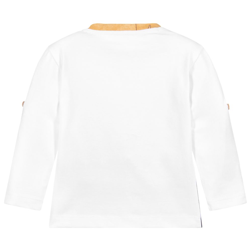 Alviero Martini-White Cotton Logo Top | Childrensalon Outlet
