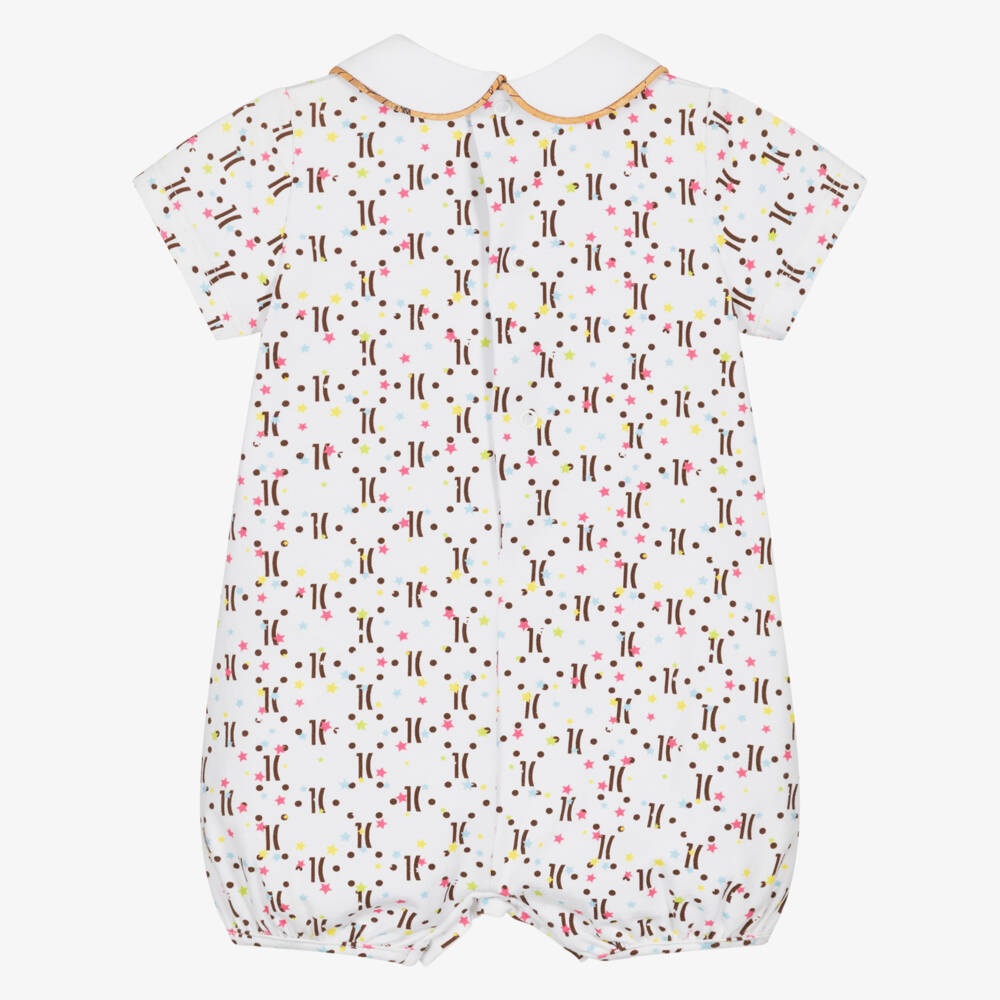 Alviero Martini-White Cotton Shortie with Star Logos | Childrensalon Outlet