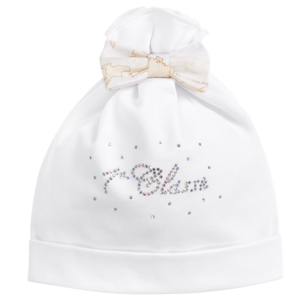 Alviero Martini - White Geo Map Baby Hat | Childrensalon