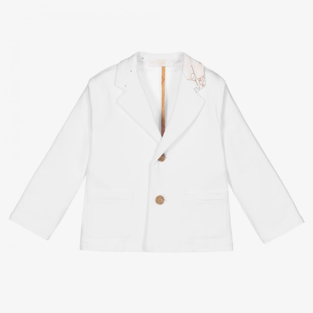 Alviero Martini - White Geo Map Baby Jacket | Childrensalon