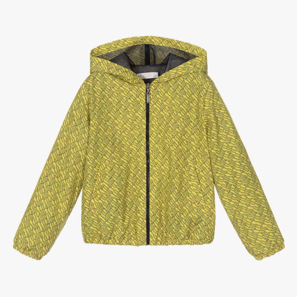 Alviero Martini - Yellow Logo Hooded Jacket | Childrensalon