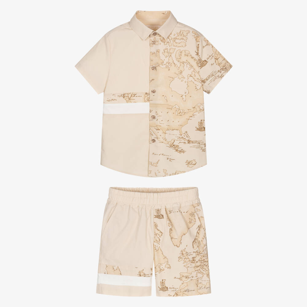 Alviero Martini-Young Explorer Beige Map Outfit | Childrensalon Outlet