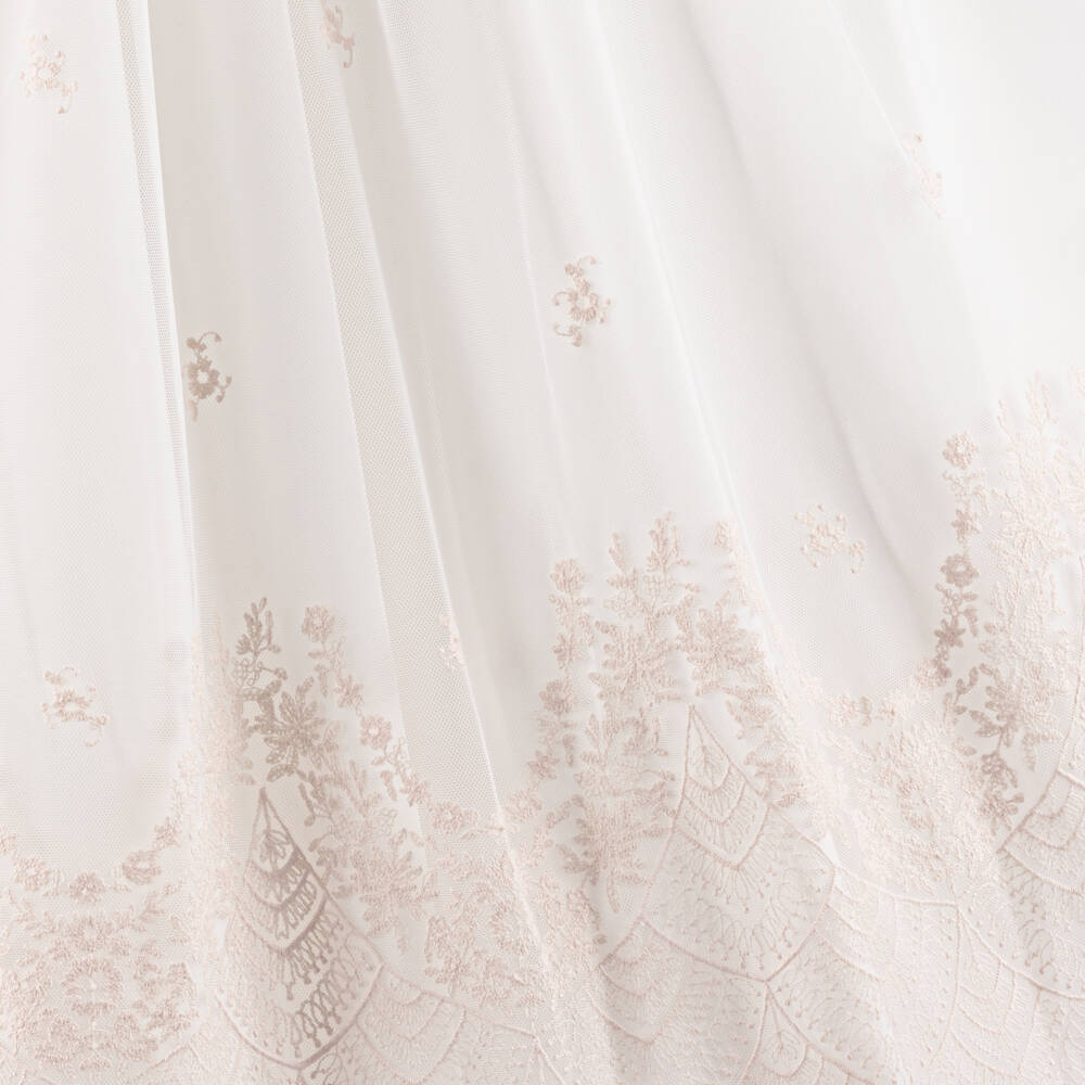 Amaya-Girls Lace Ivory & Pink Gown | Childrensalon Outlet
