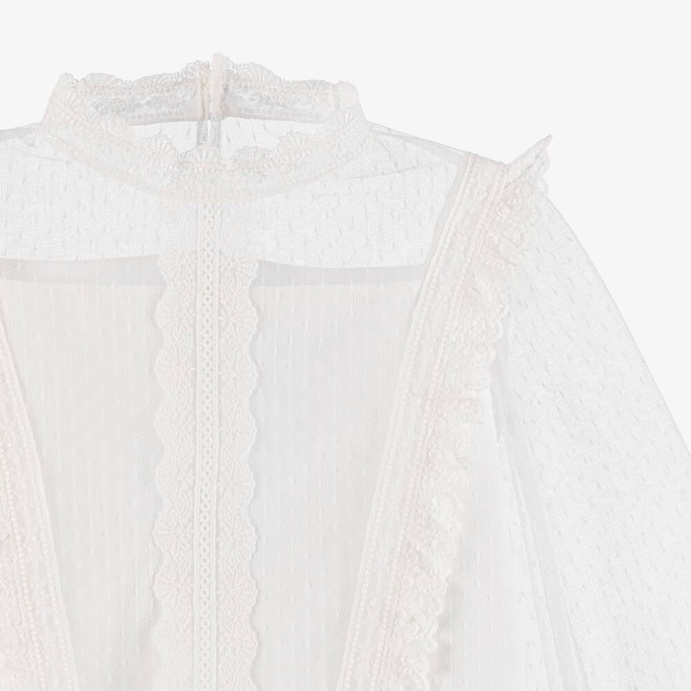 Amaya-Girls Off-White Tulle Top | Childrensalon Outlet