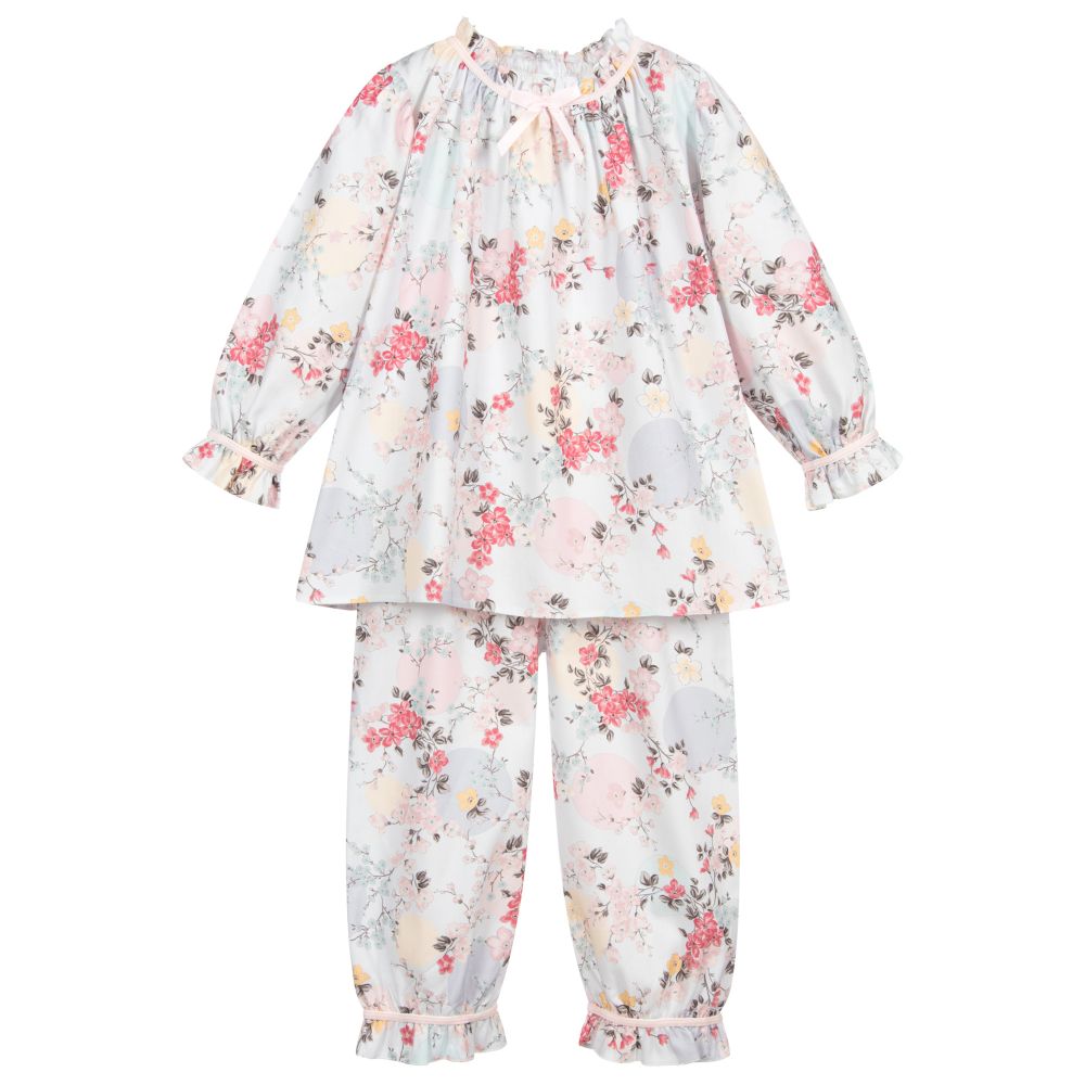 AMIKI Children - Pyjama bleu en coton à fleurs | Childrensalon