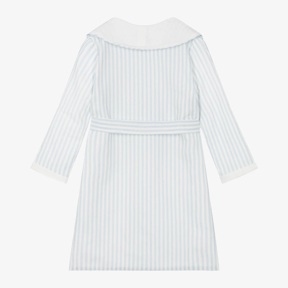 اميكي تشلدرن-روب قطن وكتان مقلم لون أزرق وأبيض للأولاد | Childrensalon Outlet