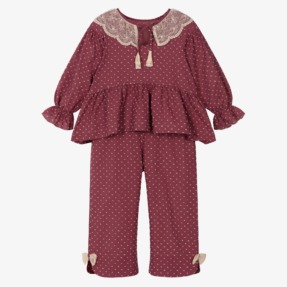 AMIKI Children - Dunkelvioletter Baumwoll-Schlafanzug | Childrensalon