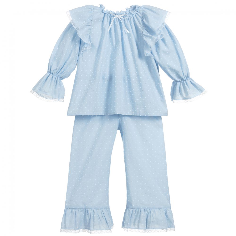 AMIKI Children - Голубая пижама из хлопка для девочек | Childrensalon