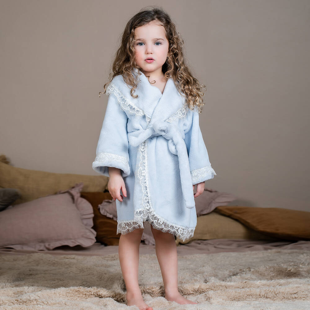 Girls blue dressing gown discount