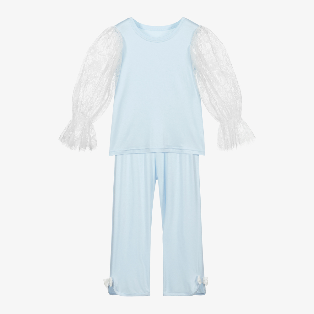 AMIKI Children - Girls Blue Jersey Pyjamas | Childrensalon