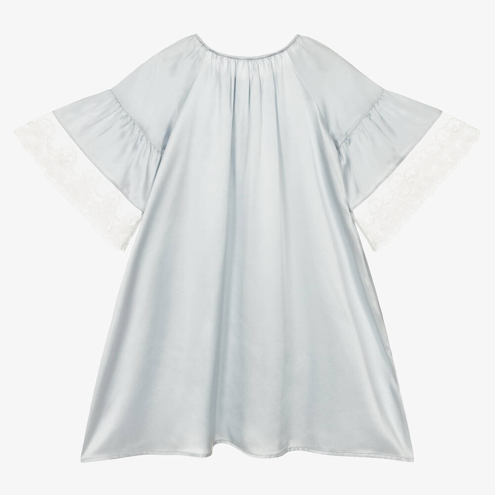AMIKI Children-Girls Blue Silk Nightdress | Childrensalon Outlet