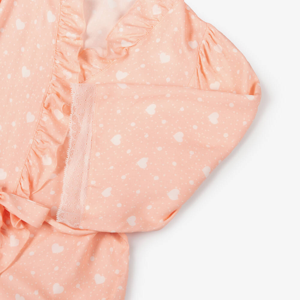 AMIKI Children-Girls Blush Heart Dressing Robe | Childrensalon Outlet