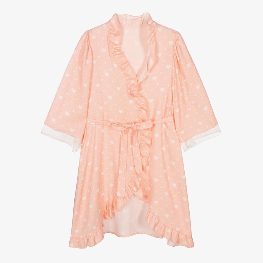 AMIKI Children-Girls Blush Heart Dressing Robe | Childrensalon Outlet