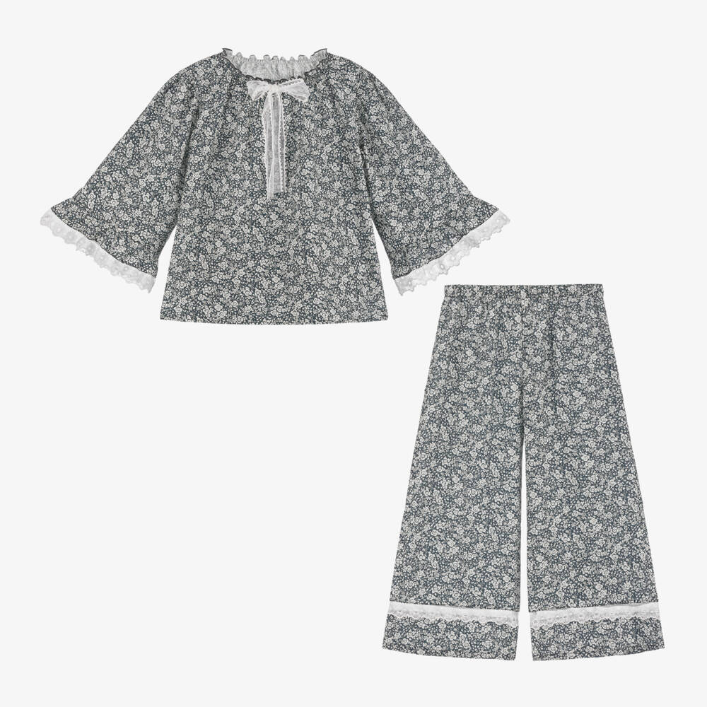 AMIKI Children-Girls Cotton Floral Nightwear Set | Childrensalon Outlet