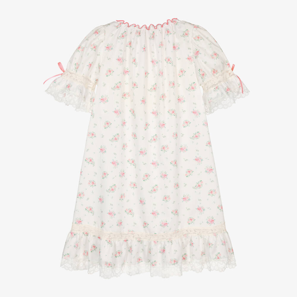 AMIKI Children-Girls Delicate Ivory & Pink Blossom Nightgown | Childrensalon Outlet