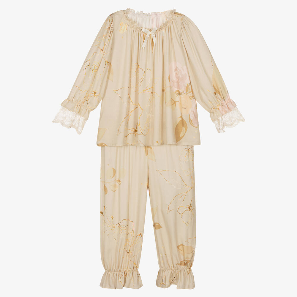AMIKI Children - Girls Floral Viscose Pyjamas | Childrensalon