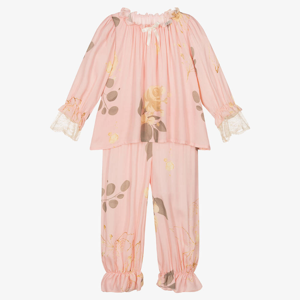 AMIKI Children - Girls Floral Viscose Pyjamas | Childrensalon