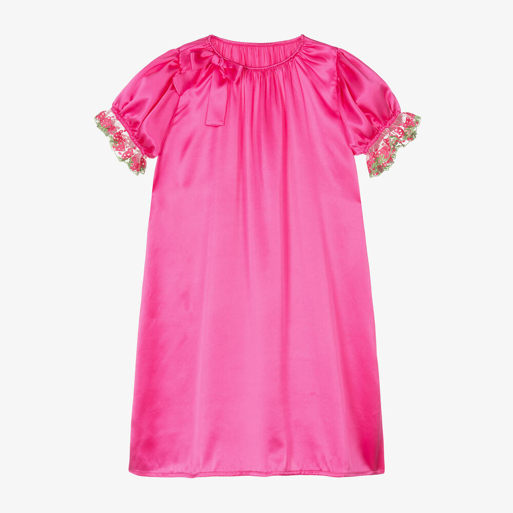 AMIKI Children-Girls Fuchsia Pink Silk Nightie | Childrensalon Outlet