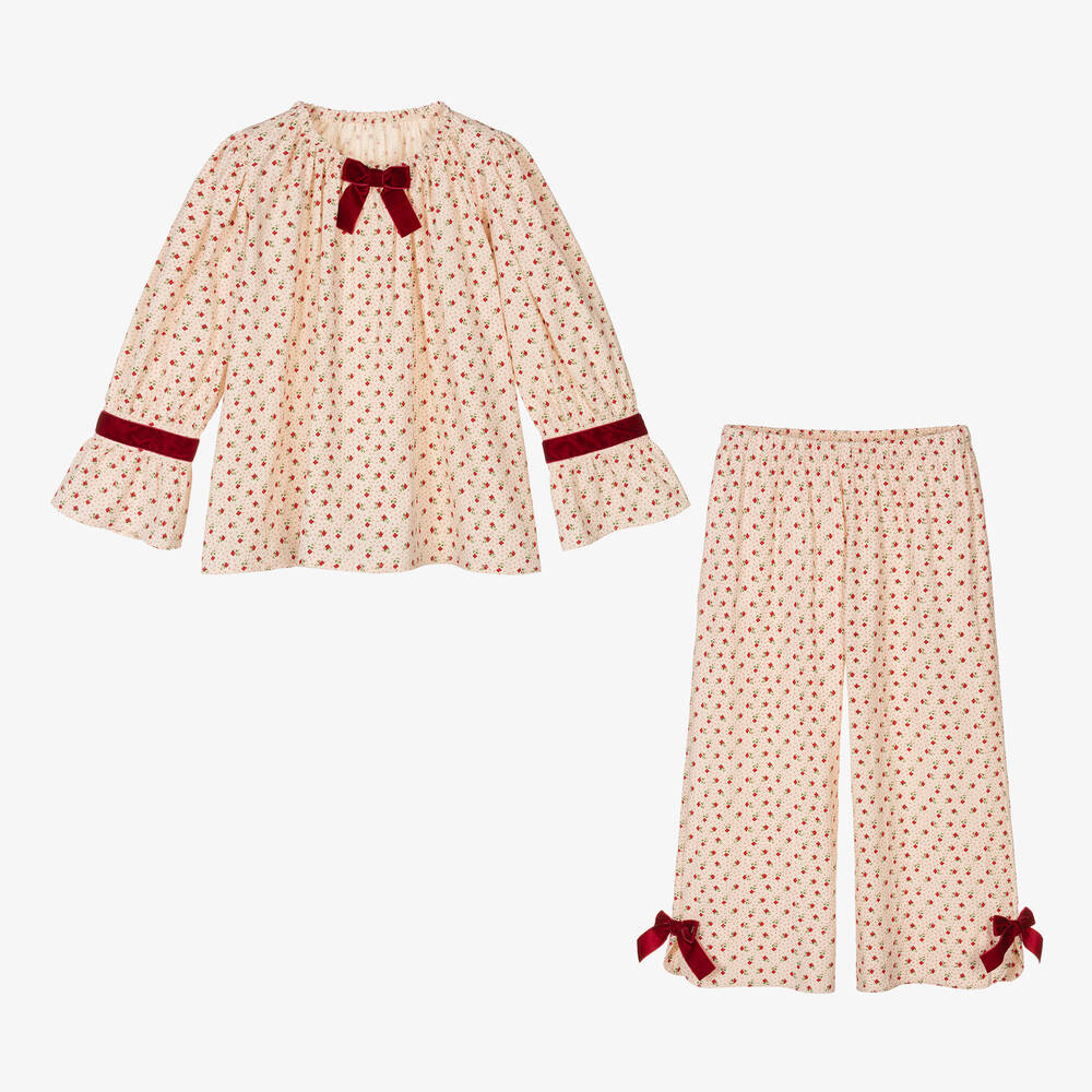 اميكي تشلدرن-بيجاما قطن لون عاجي للبنات | Childrensalon Outlet