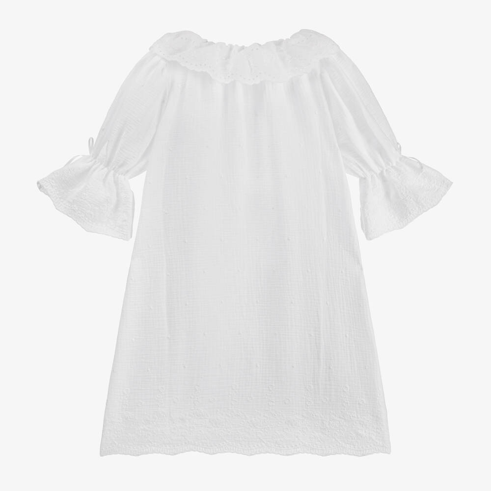 AMIKI Children-Girls Ivory Cotton Nightgown | Childrensalon Outlet