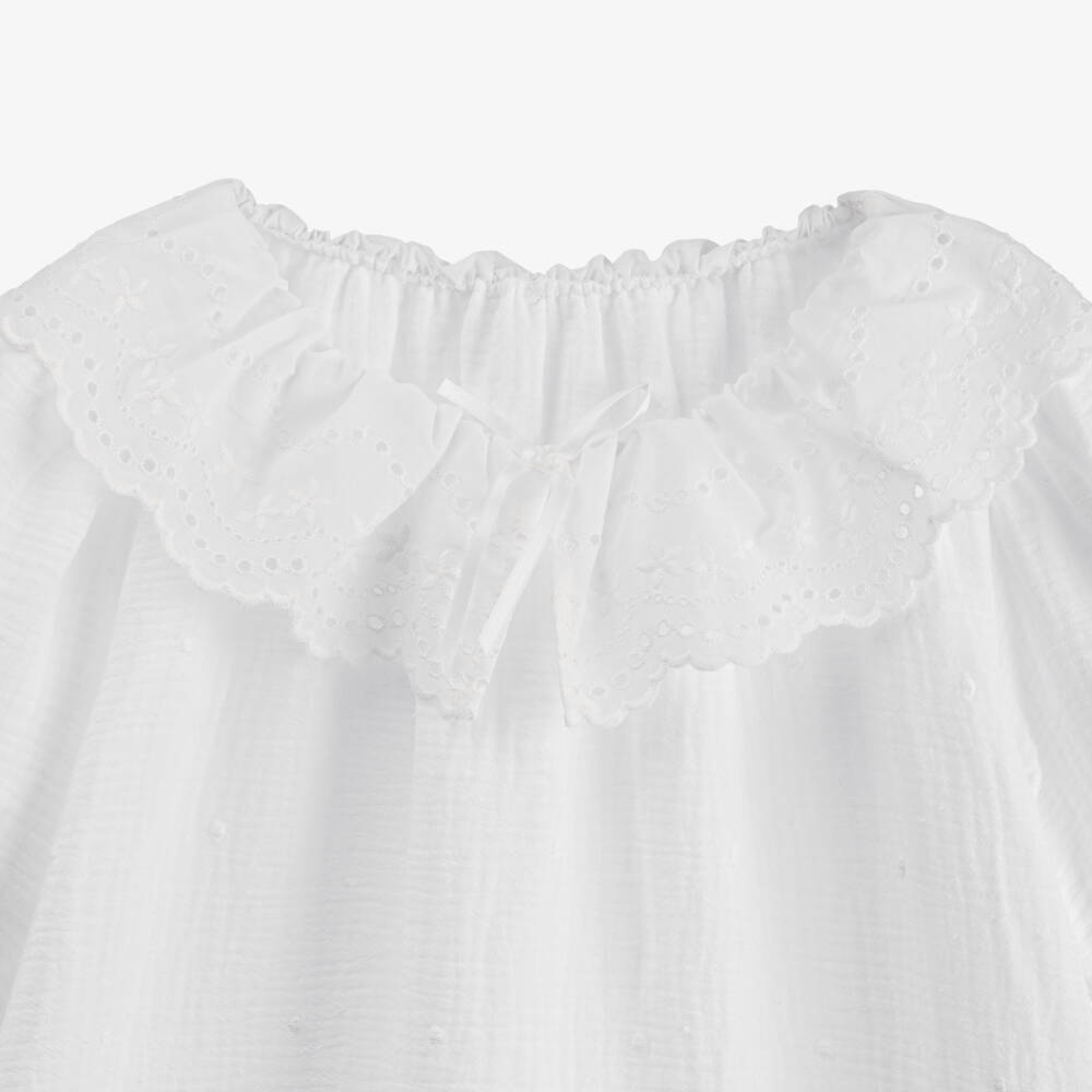 AMIKI Children-Girls Ivory Cotton Nightgown | Childrensalon Outlet